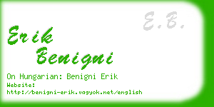 erik benigni business card